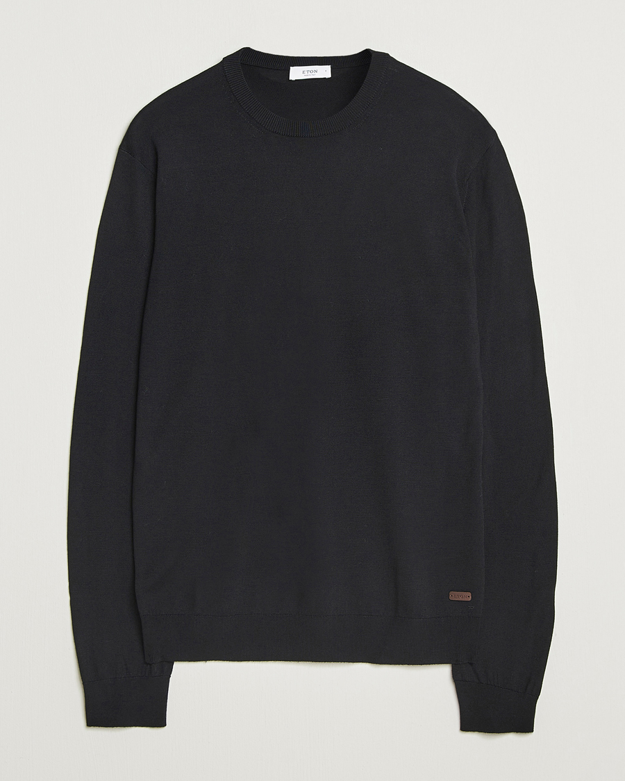 Herre | Gensere | Eton | Merino Knitted Crew Neck Black