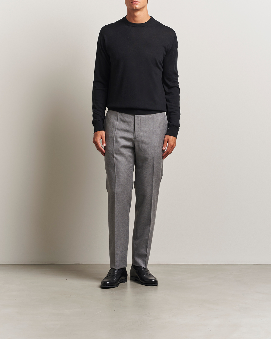 Herre | Gensere | Eton | Merino Knitted Crew Neck Black