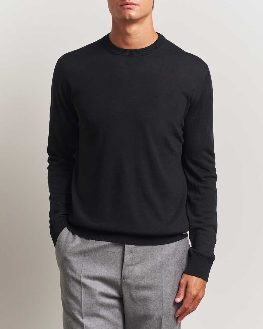 Herre | Gensere | Eton | Merino Knitted Crew Neck Black