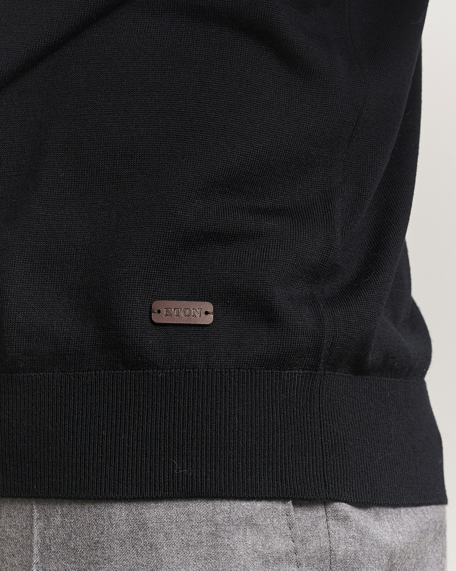 Herre | Gensere | Eton | Merino Knitted Crew Neck Black