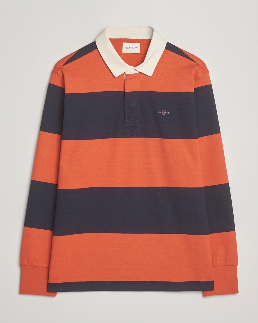 Herre | Gensere | GANT | Striped Heavy Rugger Evening Blue