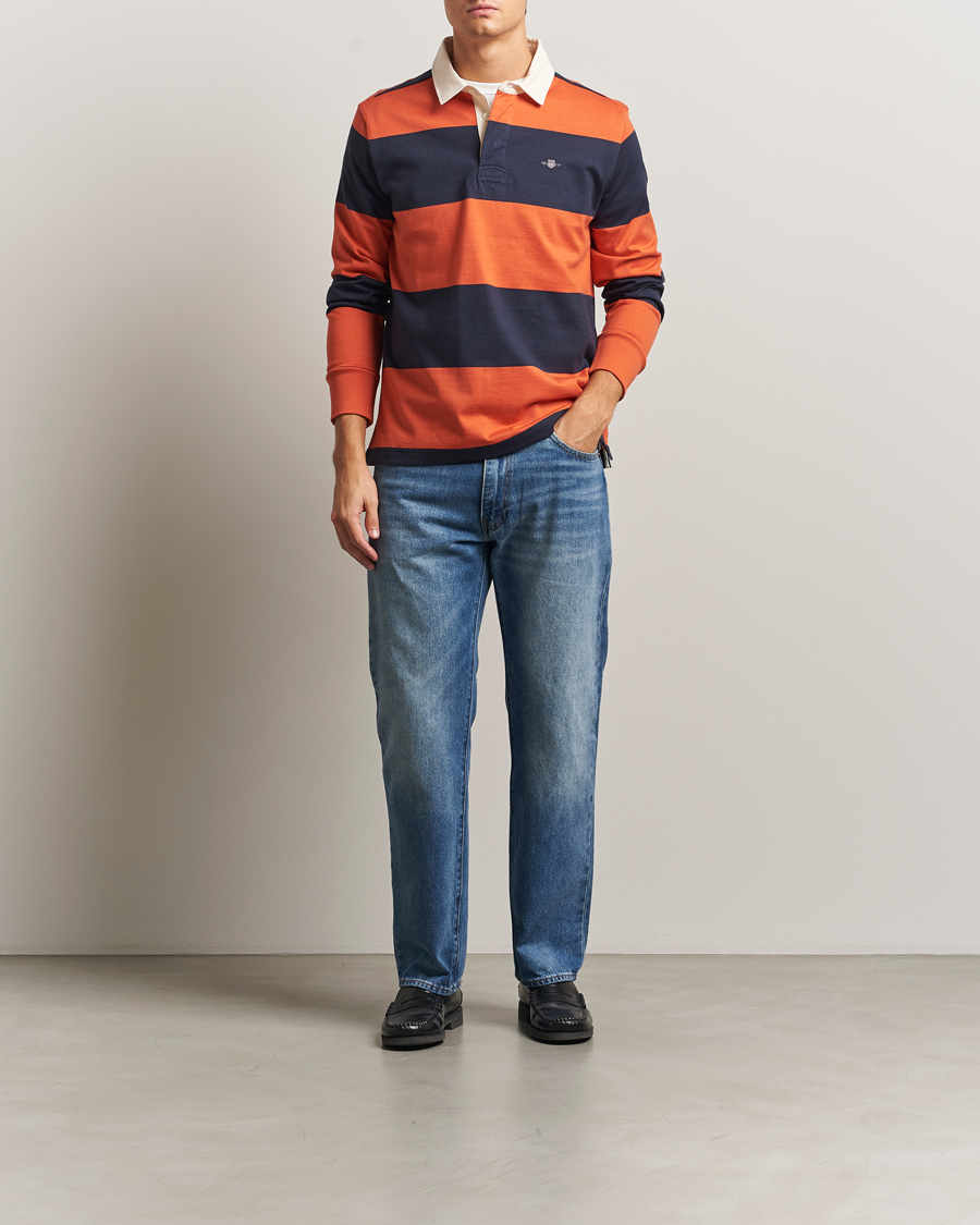 Herre | Gensere | GANT | Striped Heavy Rugger Evening Blue