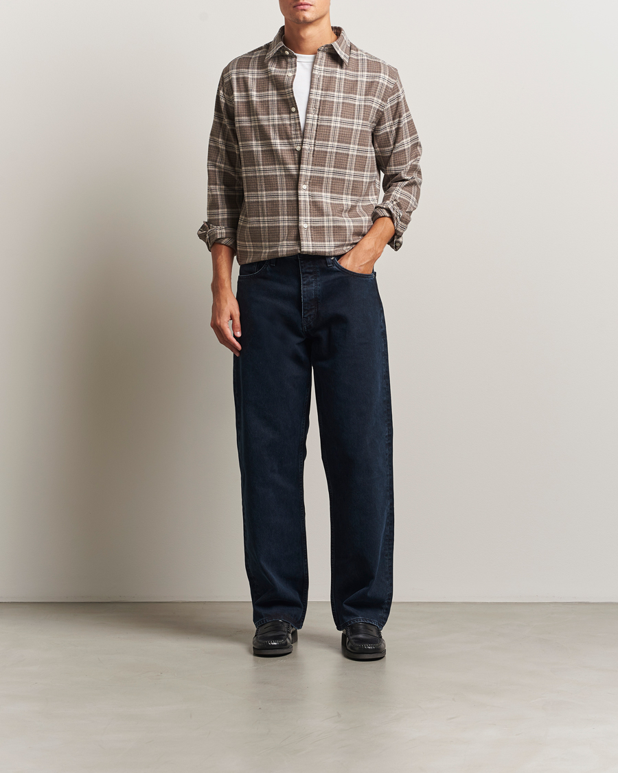 Herre | Skjorter | GANT | Regular Fit Checked Flannel Shirt Dark Hazelnut Melange