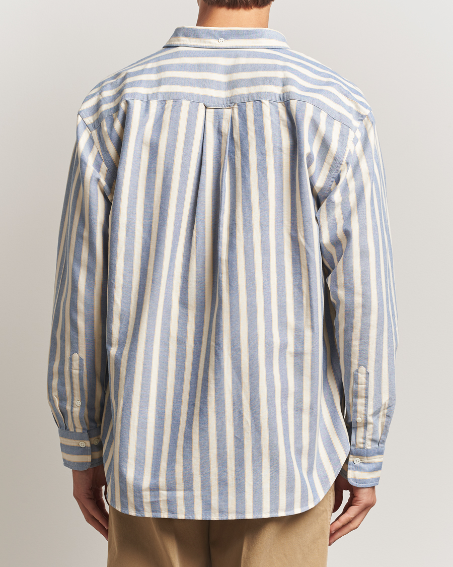 Herre | Skjorter | GANT | Relaxed Fit Striped Heritage Oxford Shirt Blue Water