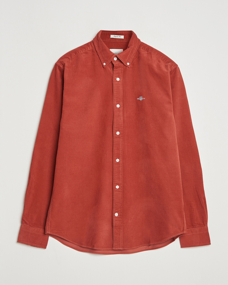 Herre | Skjorter | GANT | Regular Fit Corduroy Shirt Modern Rust