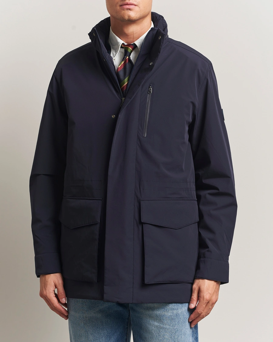 Herre | Jakker | GANT | Double Mid Length Field Jacket Evening Blue