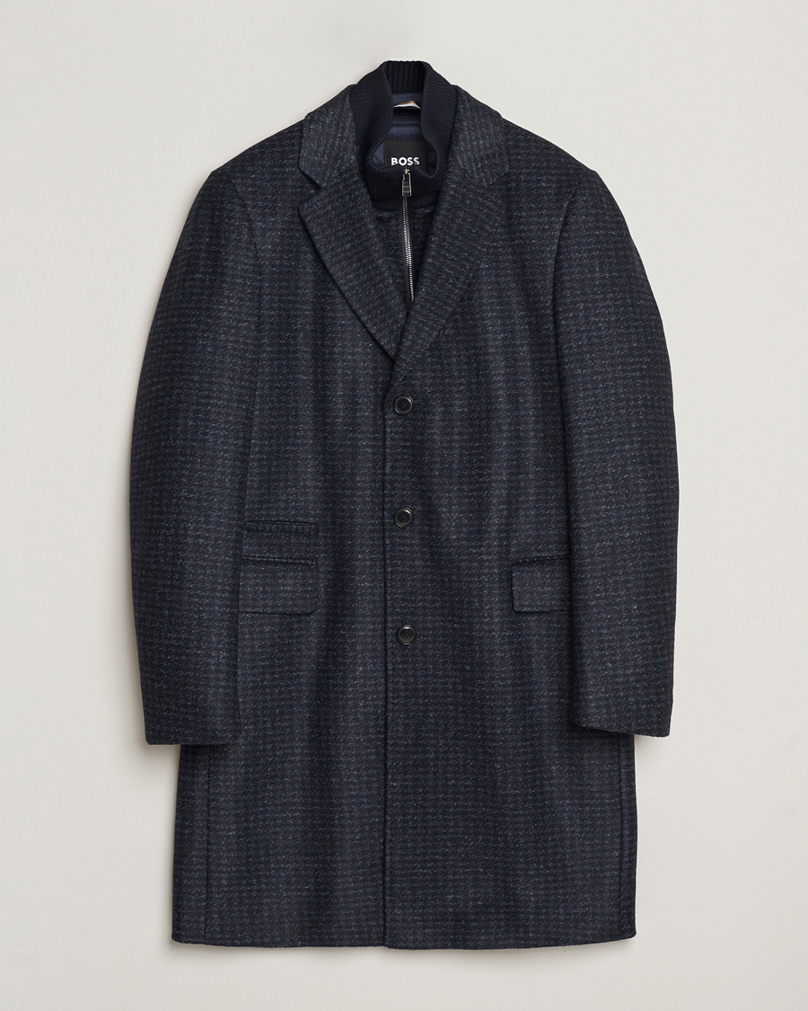 Herre | Jakker | BOSS BLACK | Hyde Wool Bib Coat Dark Blue