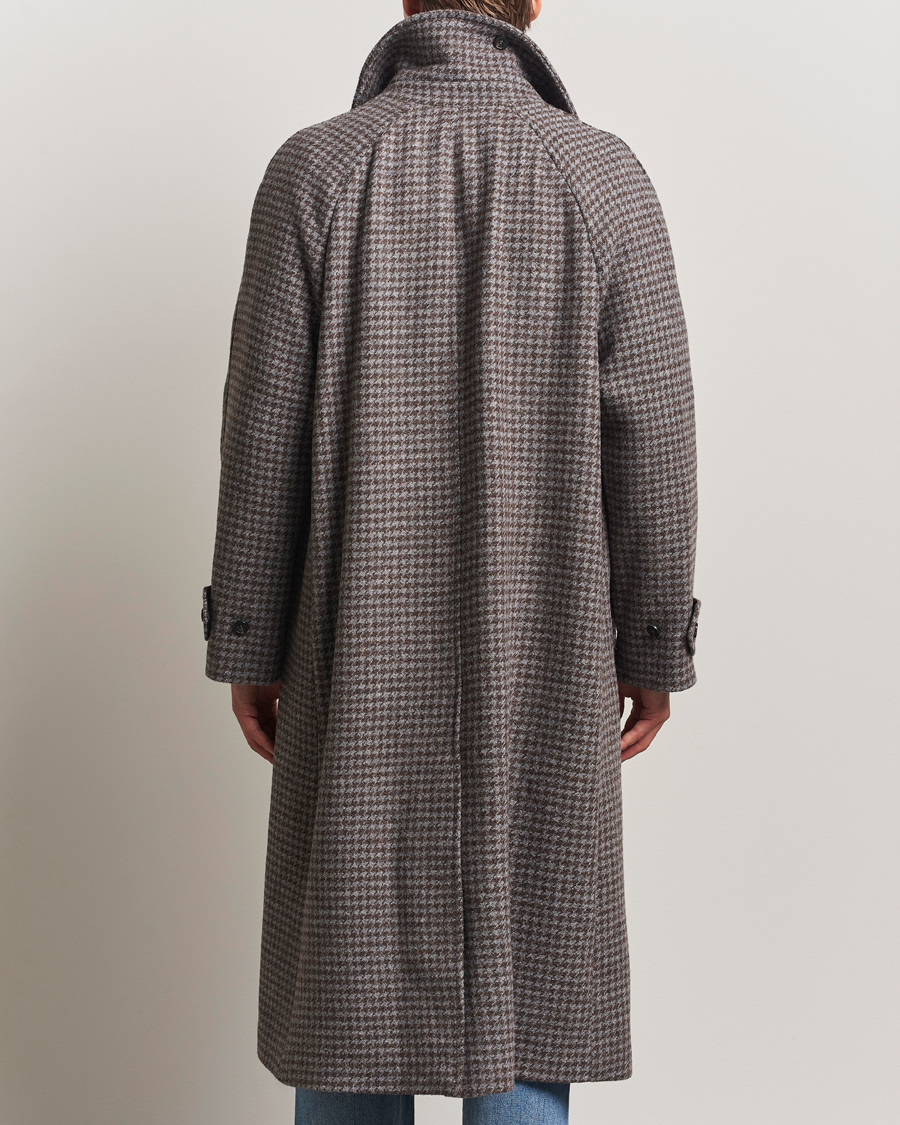 Herre | Jakker | GANT | Wool Balmacaan Houndstooth Coat Deep Brown
