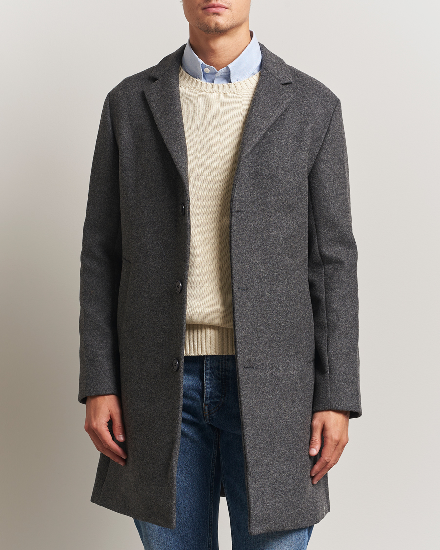 Herre | Jakker | NN07 | Austin Wool Coat Grey Melange
