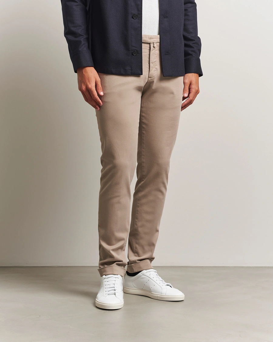 Herre | Bukser | Briglia 1949 | Slim Fit Cotton Stretch Chino Beige