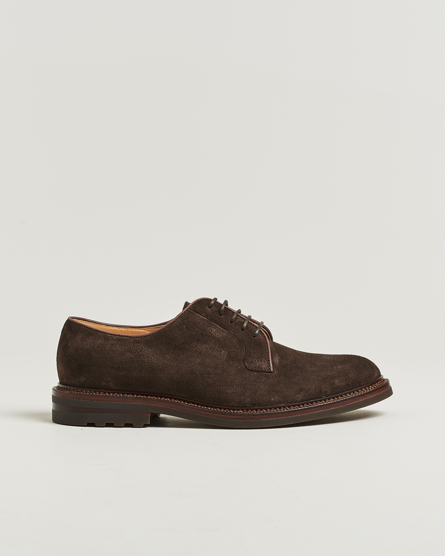 Herre | Derbys | Brunello Cucinelli | Plain Toe Derby Dark Brown Suede