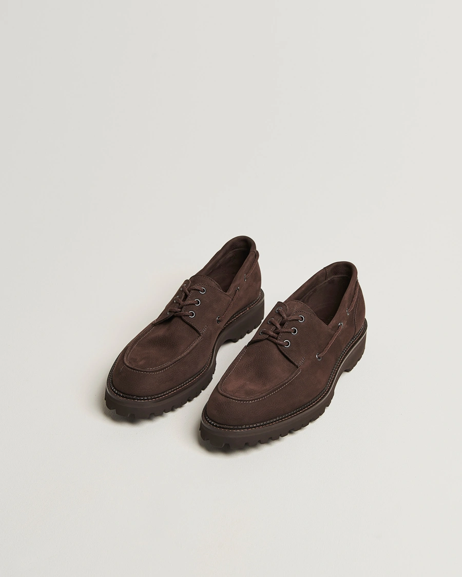Herre | Derbys | John Lobb | Tide Moc Toe Derby Dark Brown Nubuck