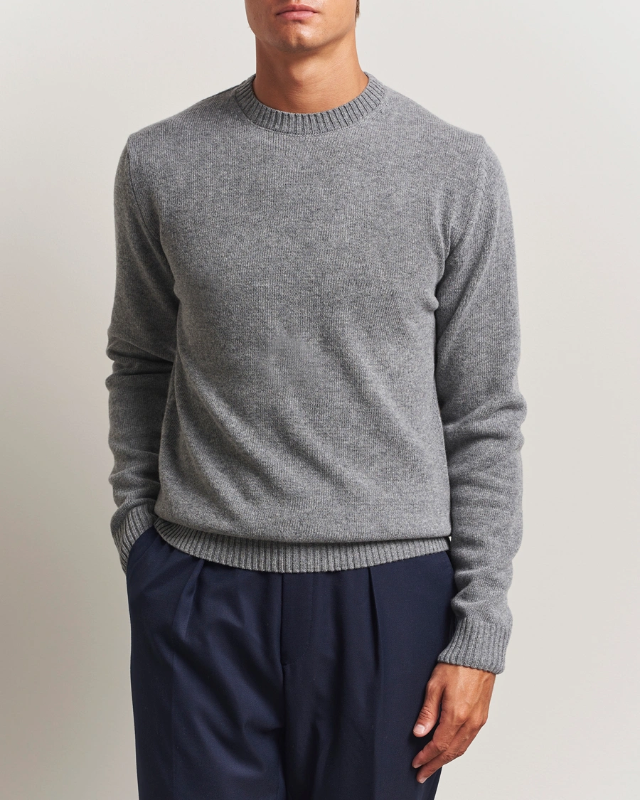 Herre | Gensere | Stenströms | Brushed Merino Crew Neck Grey