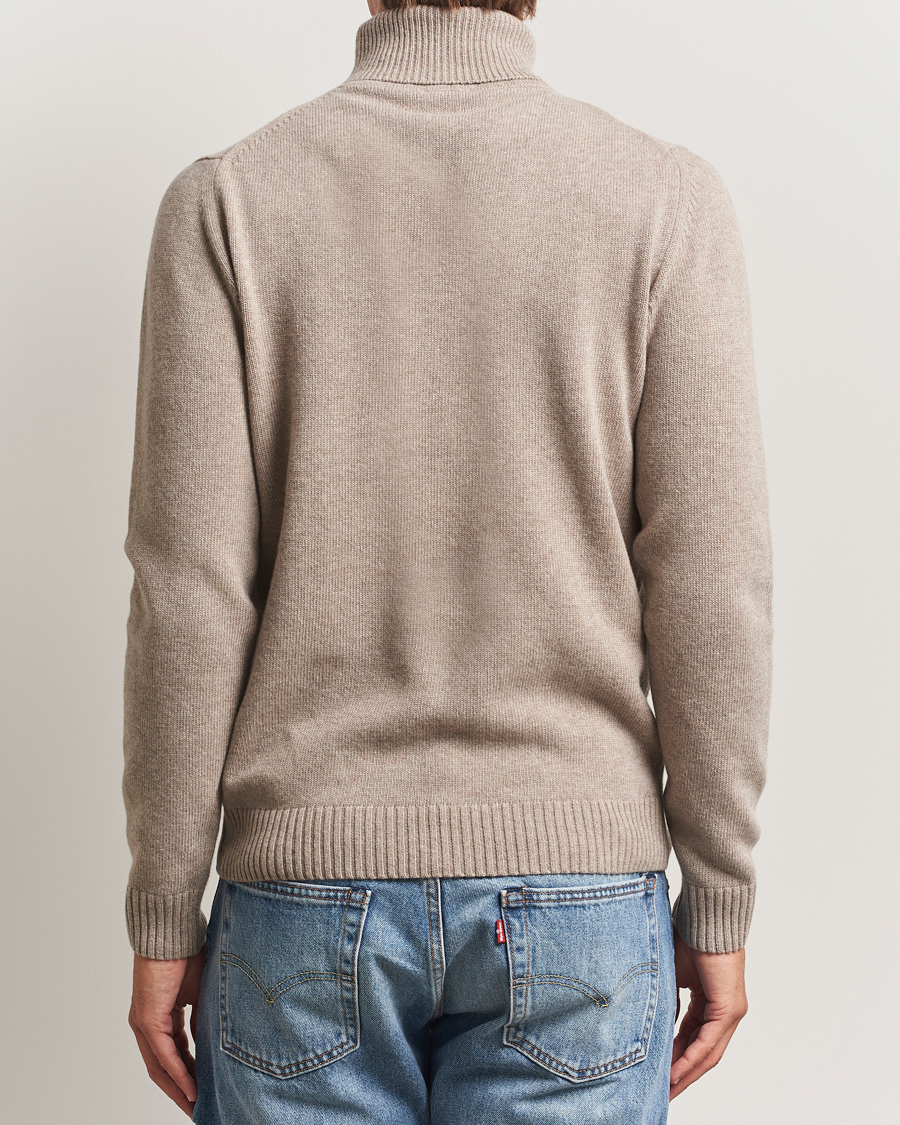 Herre | Gensere | Stenströms | Brushed Merino Rollneck Light Brown