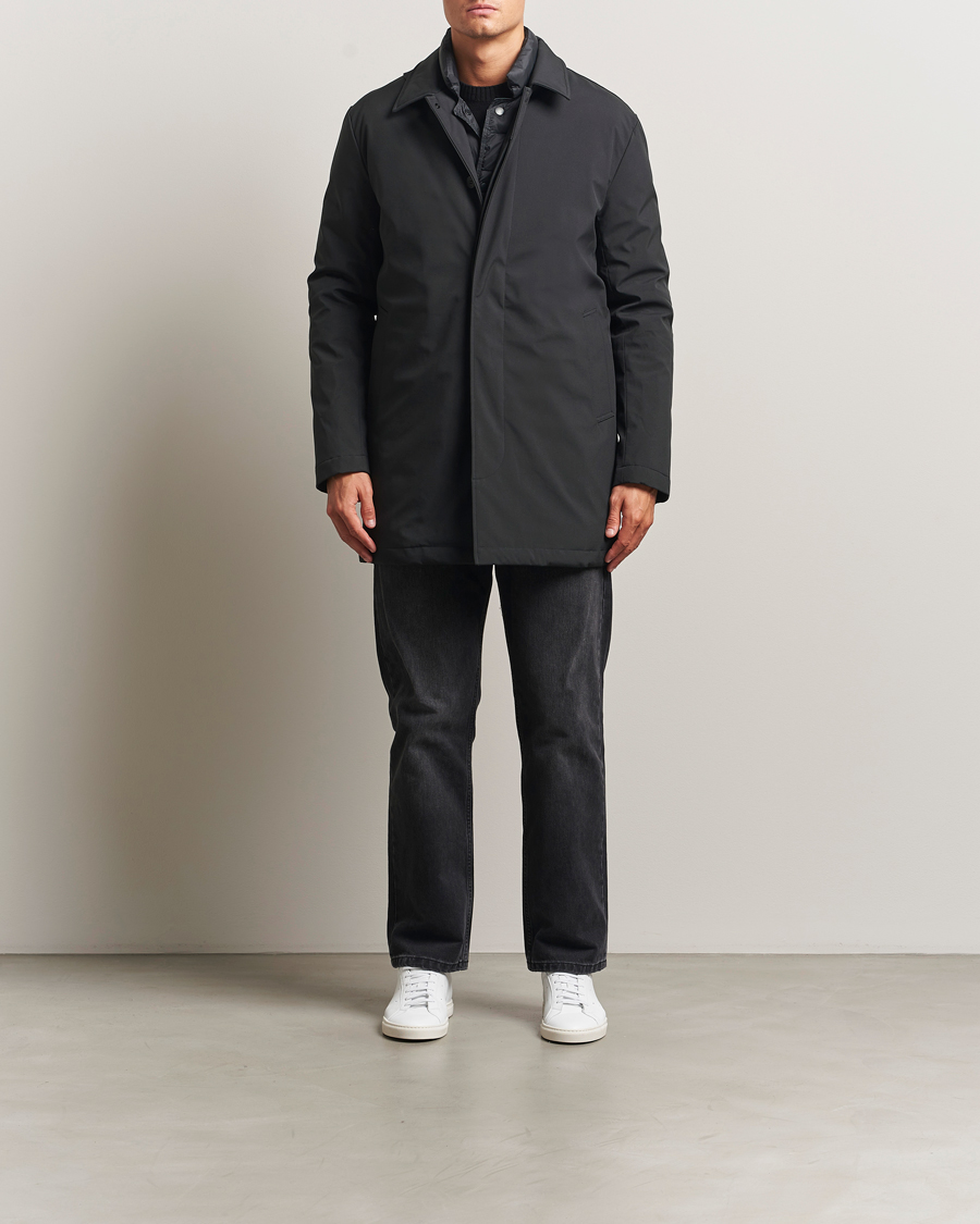 Herre | Jakker | KnowledgeCotton Apparel | Climateshell Padded Carcoat Black