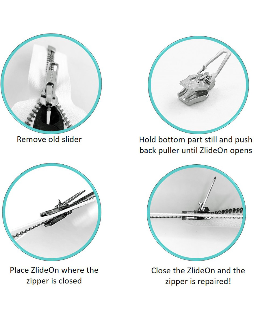 Herre | Pleie av plagg | ZlideOn | Normal  Plastic & Metal Zipper Silver XXS 