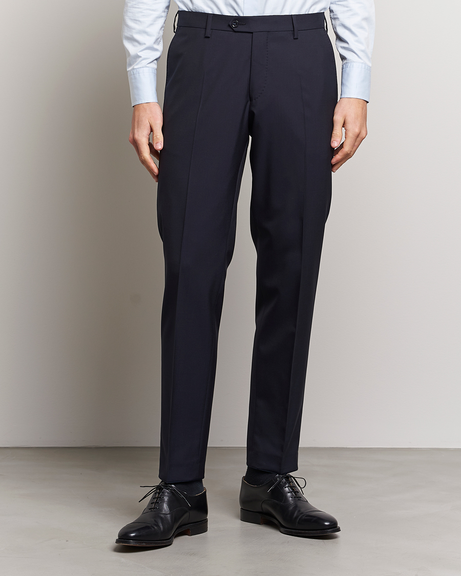 Herre | Business & Beyond | Oscar Jacobson | Diego Wool Trousers Navy