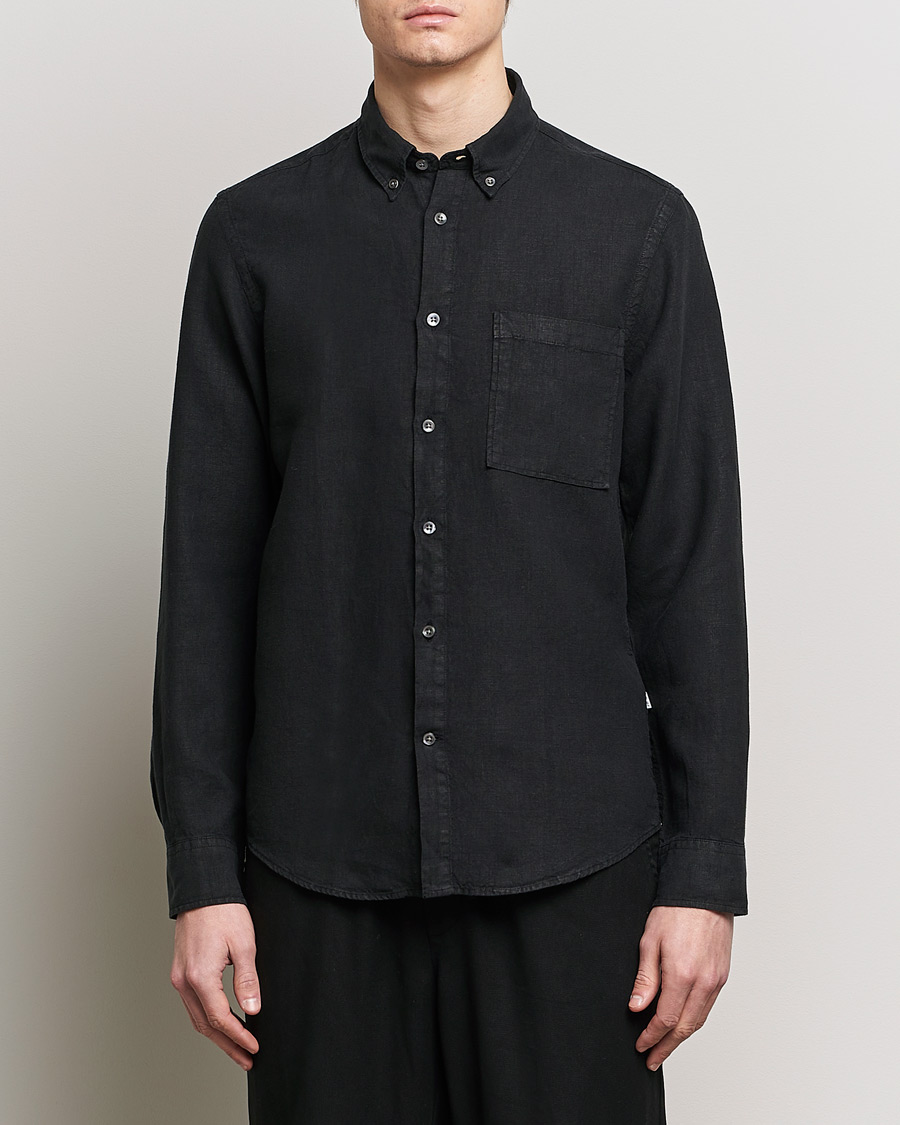 Herre | Klær | NN07 | Arne Linen Shirt Black