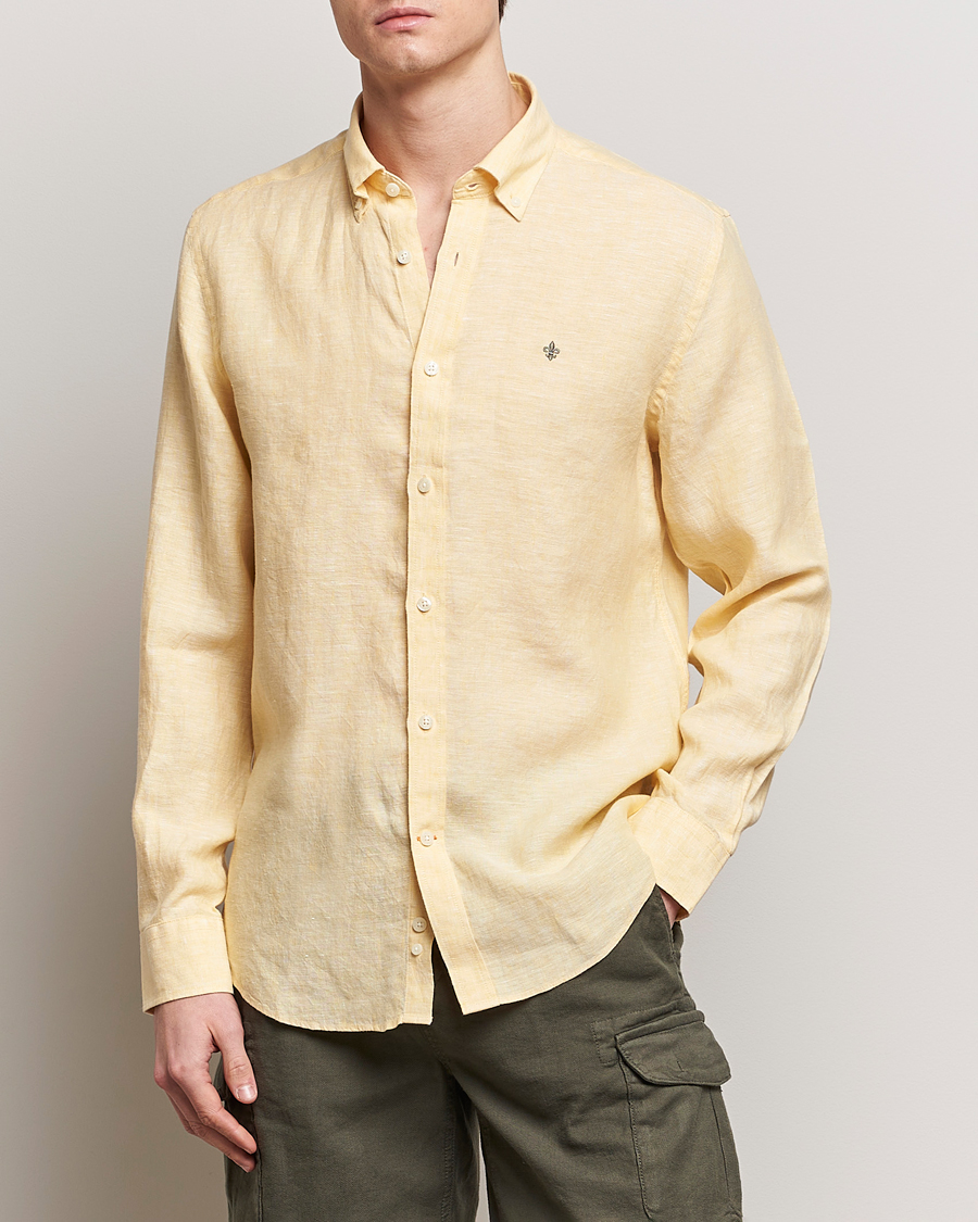 Herre | Plagg i lin | Morris | Douglas Linen Button Down Shirt Yellow