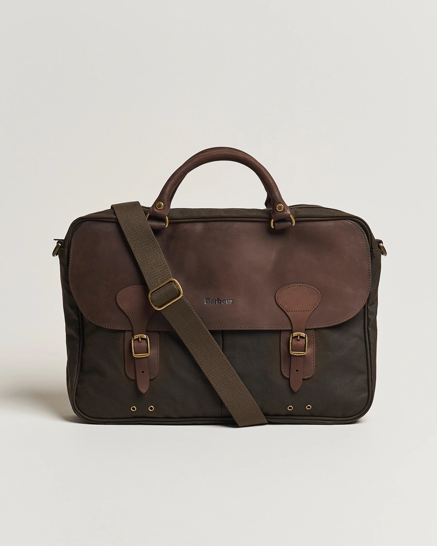 Barbour Lifestyle Barbour LifestyleWax Leather Briefcase Olive – Grønn