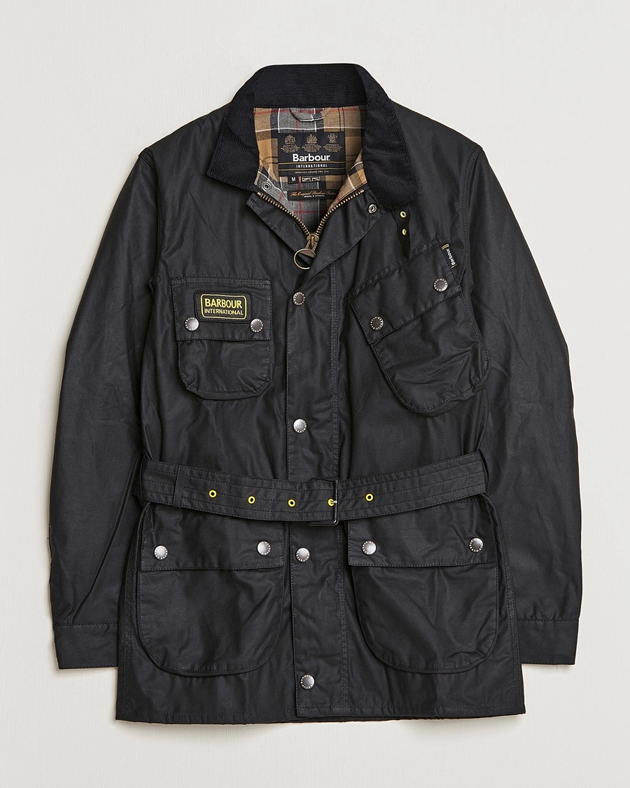 Barbour International Slim Wax Jacket Black – Svart