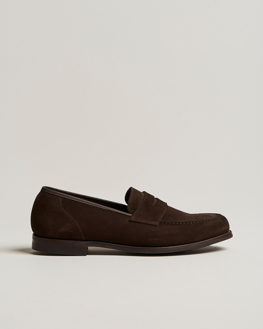 Crockett & Jones Harvard City Sole Dark Brown Suede – Brun