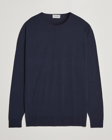  Lundy Extra Fine Merino Crew Neck Midnight