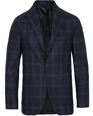  Wool Glencheck Blazer Navy