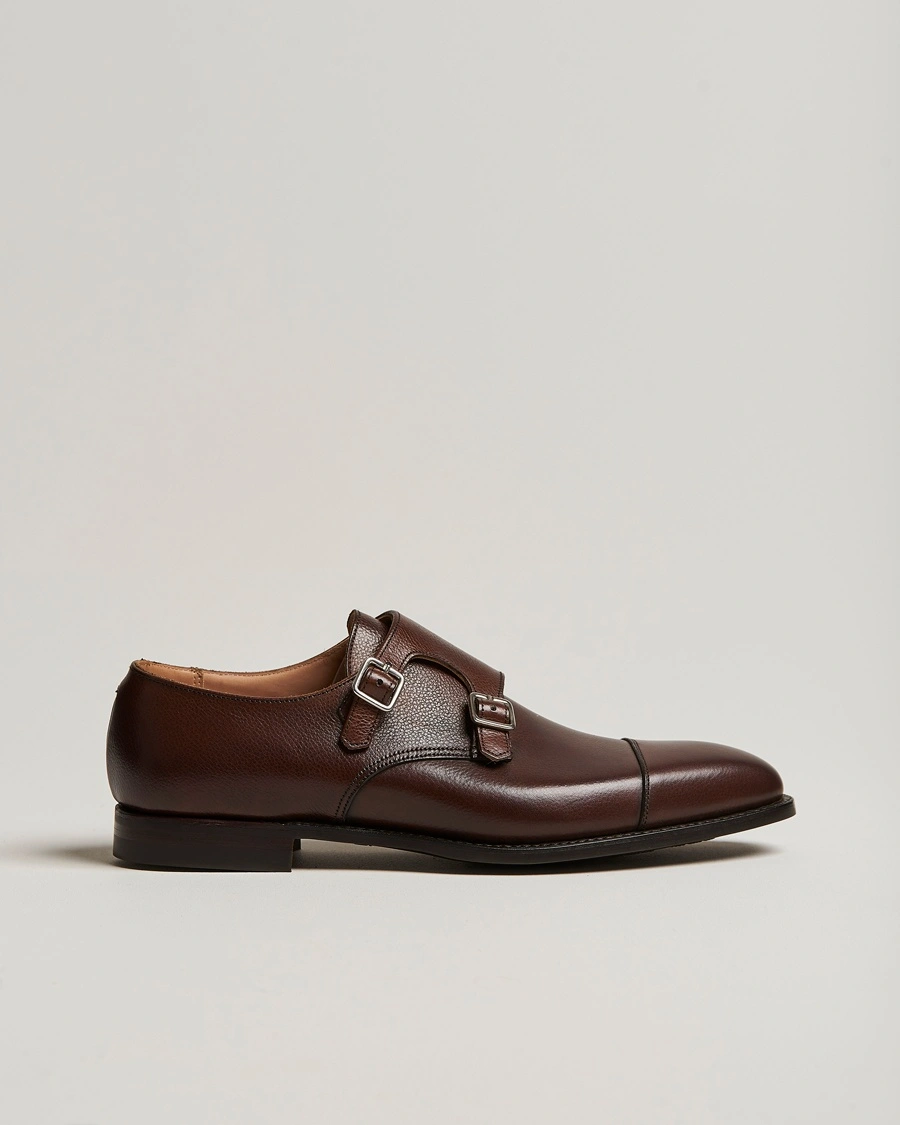 Crockett & Jones Lowndes Monkstrap City Sole Dark Brown Calf – Brun