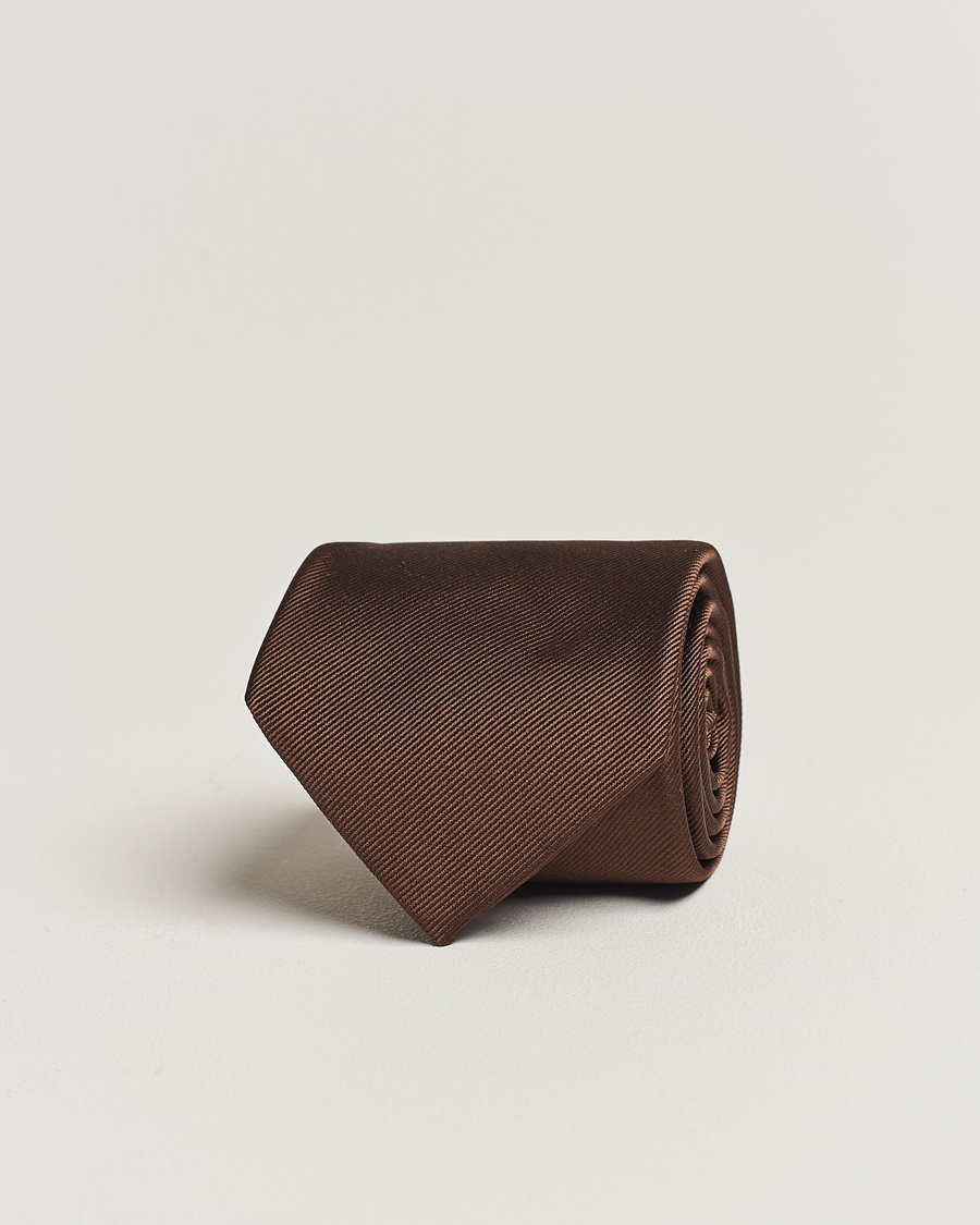 Amanda Christensen Plain Classic Tie 8 cm Brown – Brun