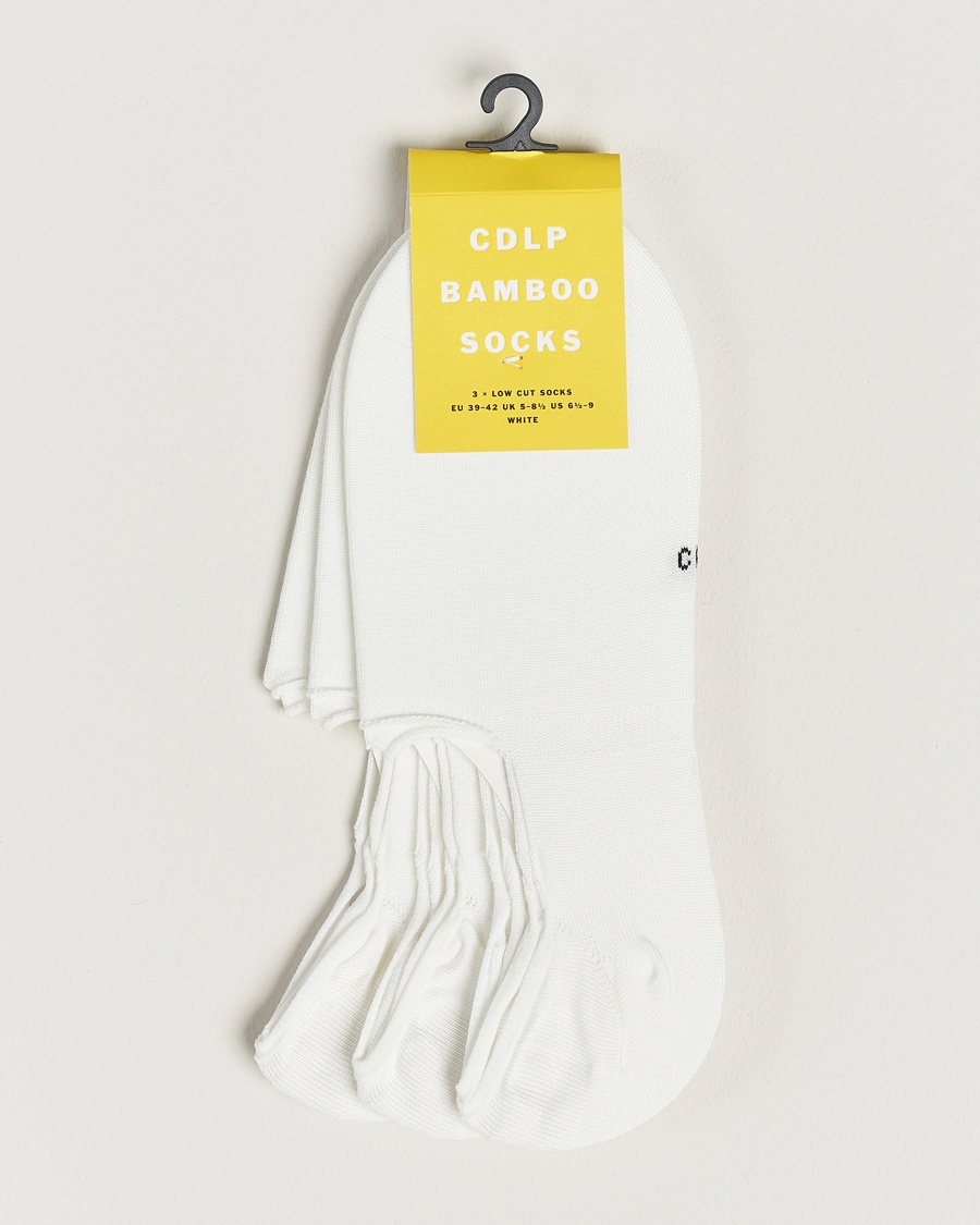 CDLP 3-Pack No Show Socks White – Hvit