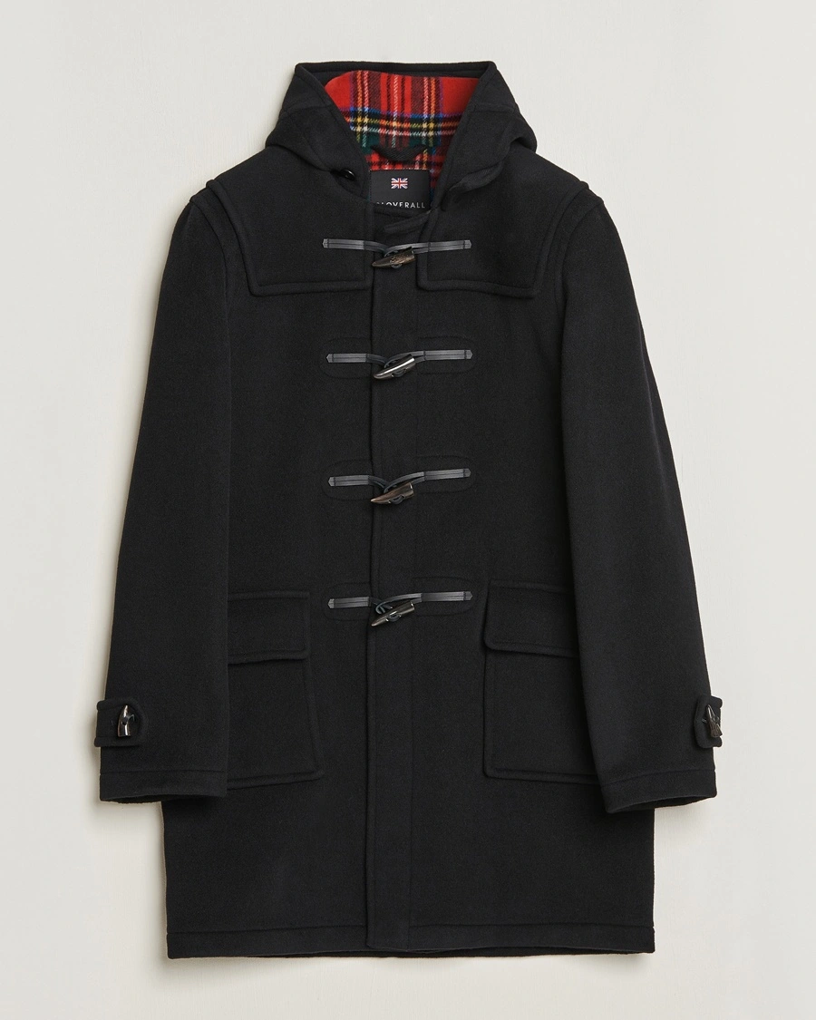 Gloverall Morris Duffle Coat Black/Royal Stewart – Svart