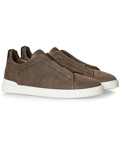  Triple Stitch Elasticated Sneaker Brown