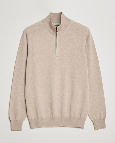  Cashmere Half Zip Sweater Beige