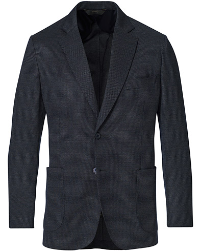  Deconstructed Wool/Silk Blazer Grey Houndstooth