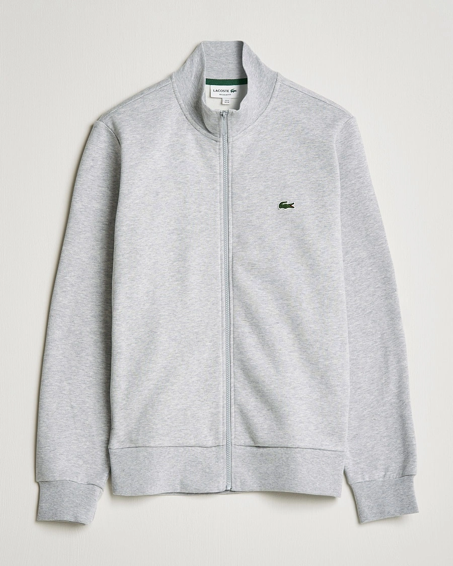 Lacoste Full Zip Sweater Silver Chine – Grå