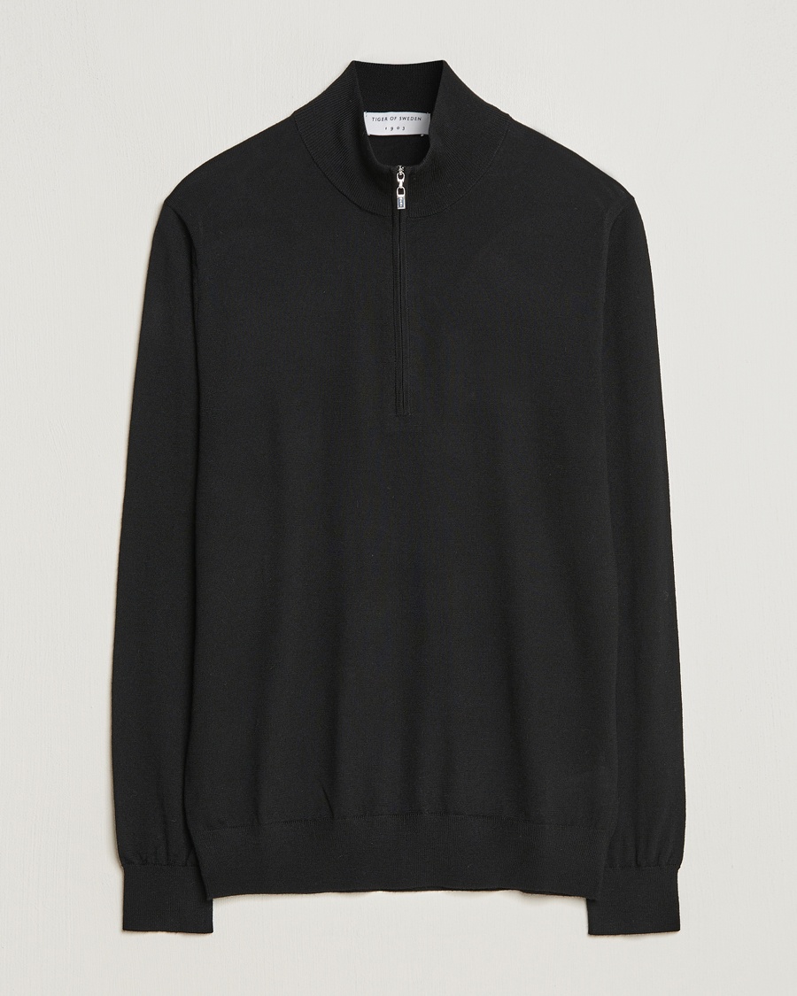 Tiger of Sweden Errol Merino Half Zip Black – Svart