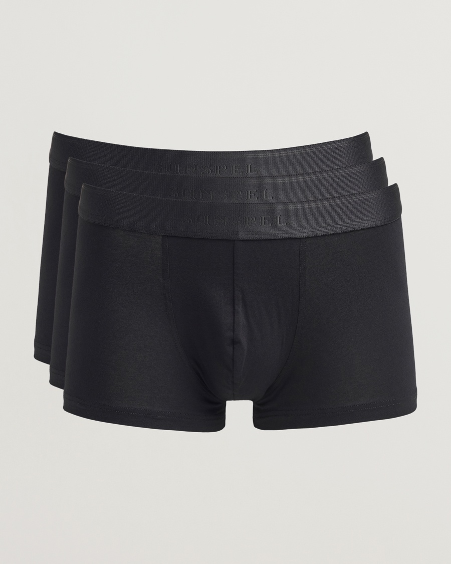 Sunspel 3-Pack Cotton Stretch Trunk Black – Svart