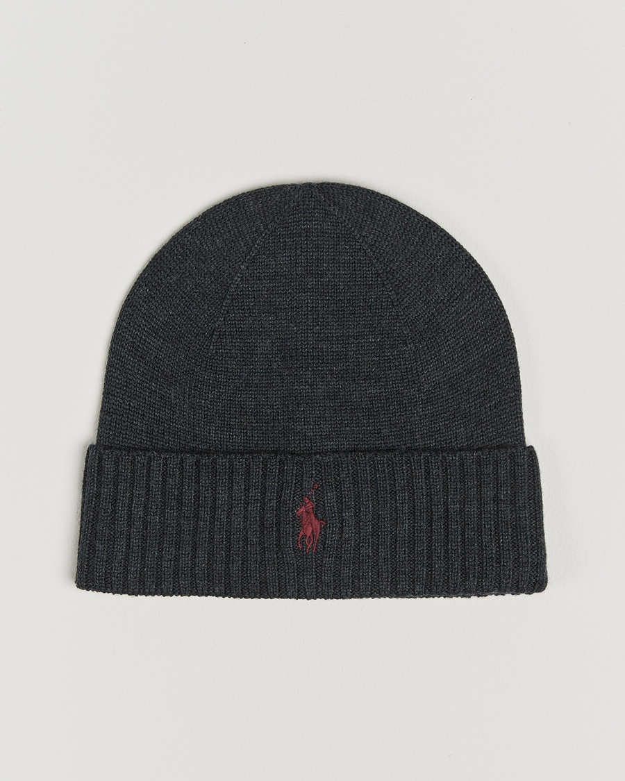 Polo Ralph Lauren Merino Beanie Dark Granite Heather – Grå