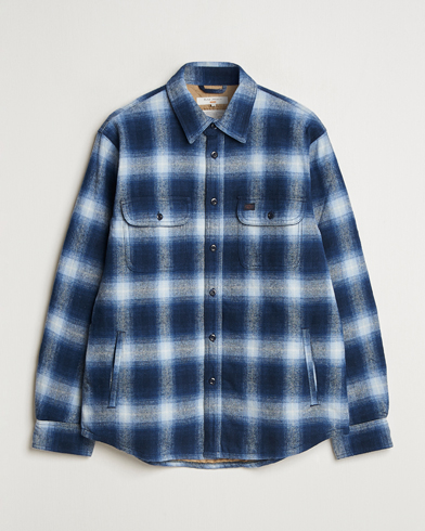  Glenn Padded Checked Shirt Jacket Blue