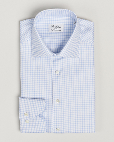  Slimline Mini Check Twill Shirt White/Blue