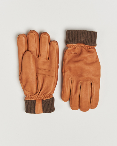 J Crew Hestra newest leather Primaloft ribbed gloves Large Brown Size large