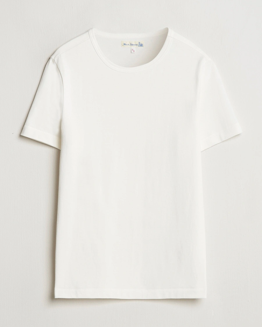 Merz b. Schwanen Classic Fit Loopwheeled T-Shirt White – Hvit