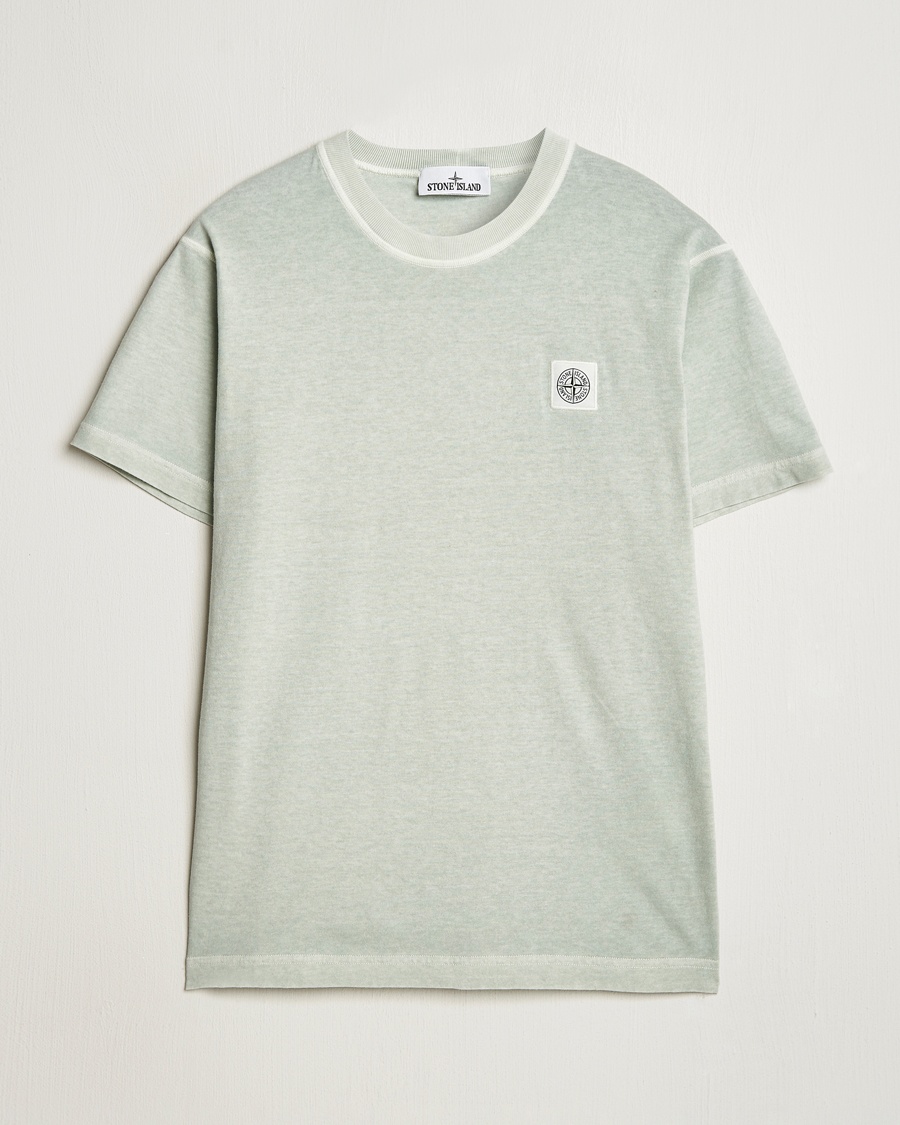 Herre |  | Stone Island | Organic Cotton Fissato Effect T-Shirt Grey Green