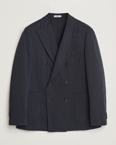  K Jacket Double Breasted Cotton Blazer Navy