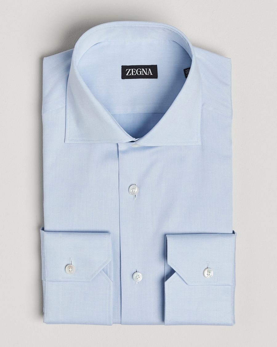  Slim Fit Cotton Dress Shirt Light Blue