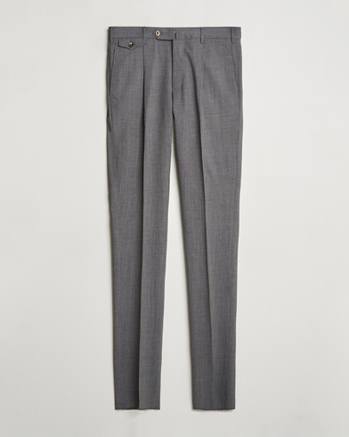  Gentleman Fit Wool Stretch Trousers Medium Grey