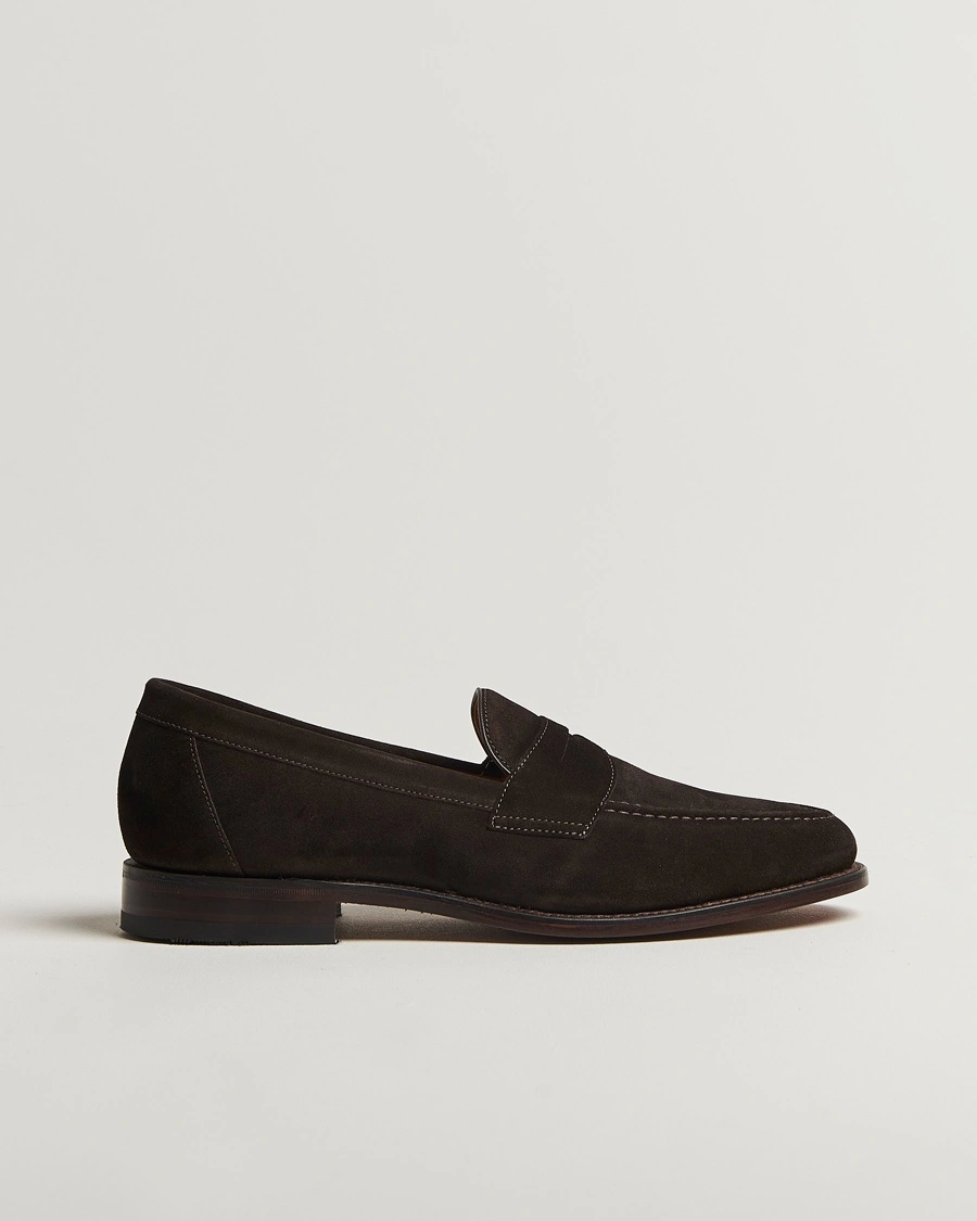 Loake Shoemakers Imperial Suede Loafers Dark Brown – Brun