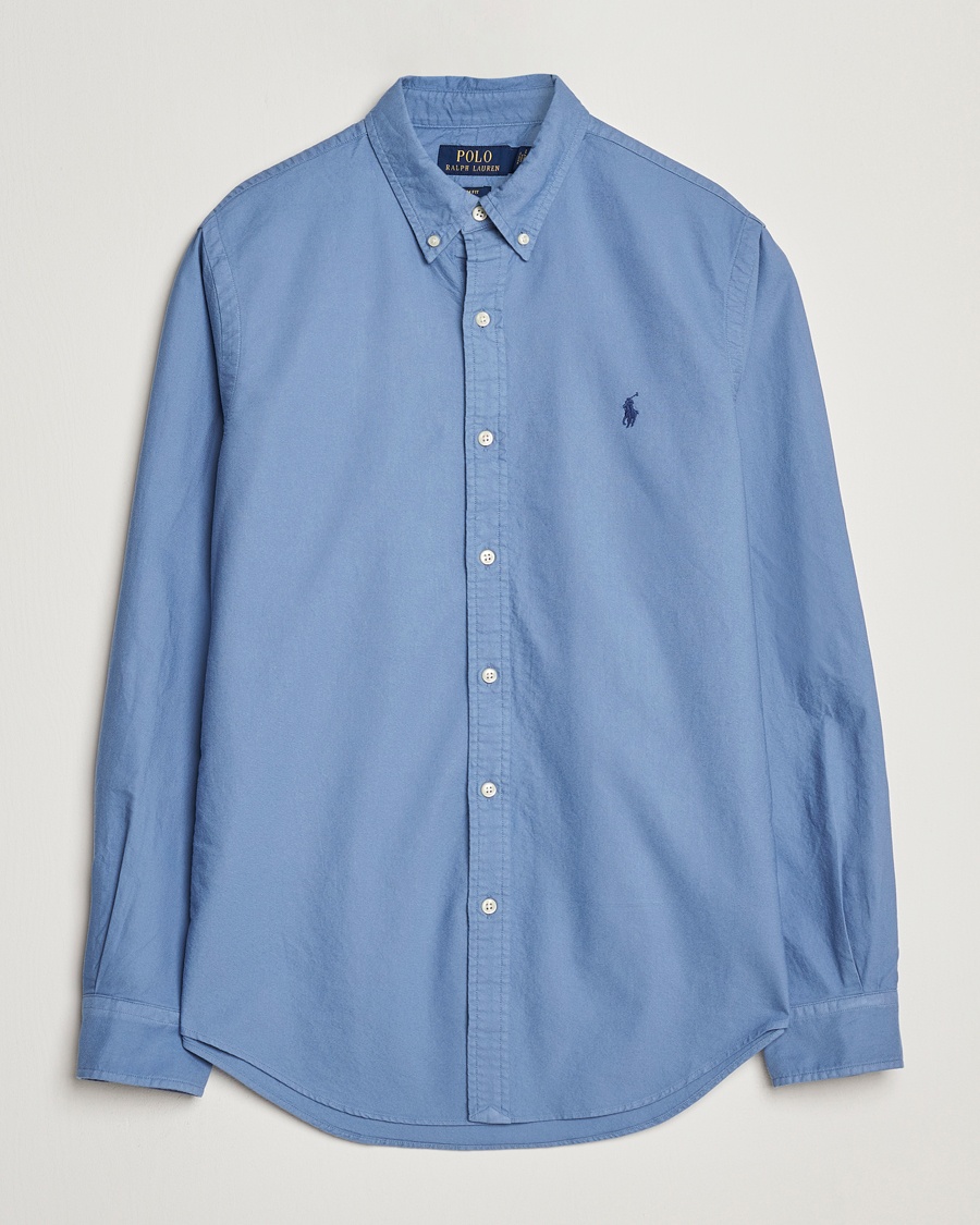 Herre | Salg klær | Polo Ralph Lauren | Slim Fit Garment Dyed Oxford Shirt Bastille Blue