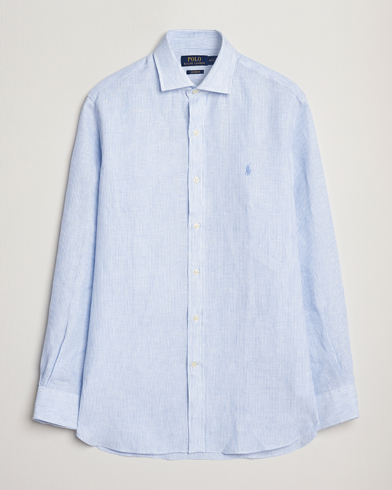  Custom Fit Dressed Striped Linen Shirt Cabana Blue